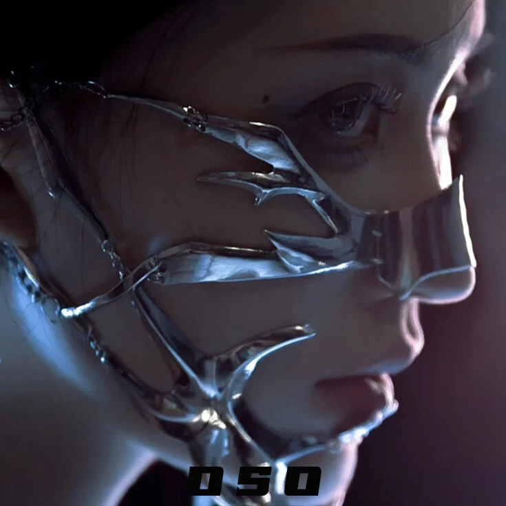 Women Accessories Chain - 2025 Cyberpunk Visiera Mento Metallo Mezza